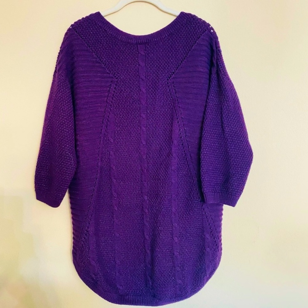 Torrid Purple Lurex Pointelle Knit Tunic Sweater Womens Plus size 2x